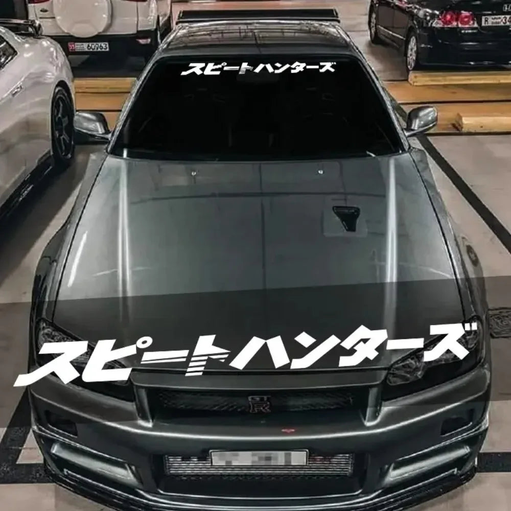スピートハンターズ JDM Car Stickers for Auto Front Windshield Street Racing Rear Windscreen Automobile Door Decor Japanese Style Decals