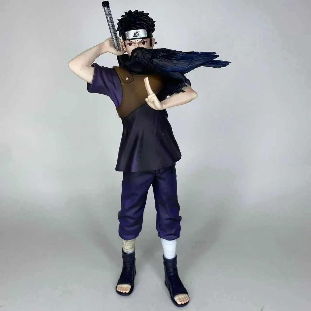 Naruto Shippuden Uchiha Shisui Figure With Crow Accessory, Young Ver. Anime Statue, Ninja Pose PVC Collectible Model Toy, Deskto