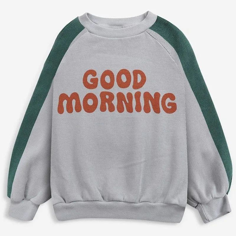 Korean INS 2024 Children's Autumn Winter Long Sleeve O-Neck Sweatshirt Cute Tops for Girls And Boys Baby Sweaters Kids Clothing