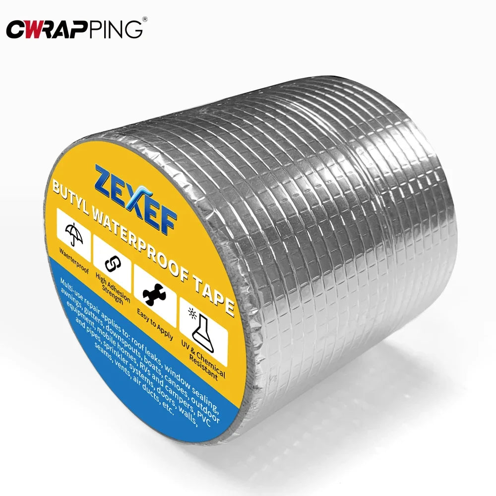 Self-adhesive Butyl Sealing Tapes Waterproof High Temperature Resistance Aluminum Thicken Butyl Tape for Home Car Accessories