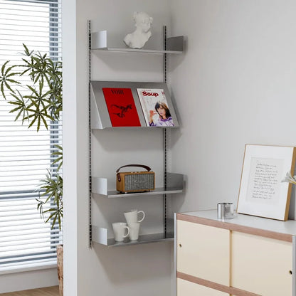 Stainless Steel DIY Bookcase for Living Room Modular Storage Shelf  Space Saving Display Organizer Wall Mounted Showcase System