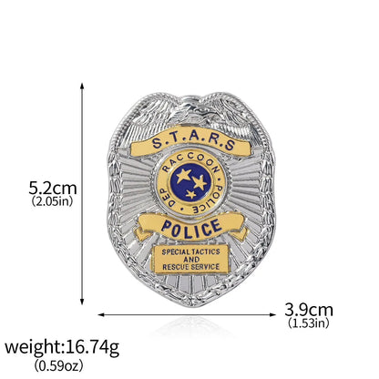 Game Resident Evil Raccoon City Badge Keychain STARS Brooch 1969 Police Badge Pin Hat Lapel Clothing Accessories Souvenir Badge