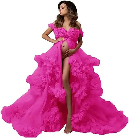 Sexy Maternity Gowns Photoshoot  Ruffles baby shower платье для беременных فساتين حوامل vestidos para embarazadas photoshoot