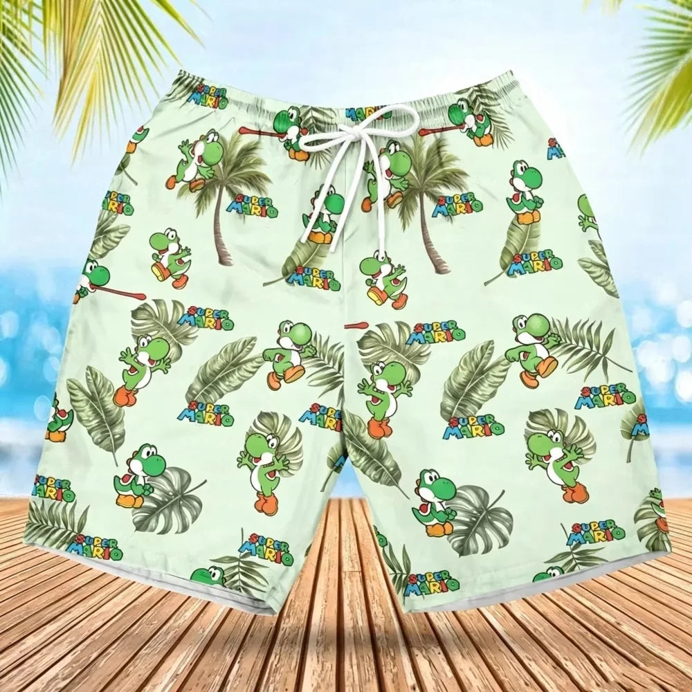 2026 Summer Men's Women's Quick-Drying Beach Shorts Luigi Yoshi Printed Shorts for Beach Swimming Pools Gyms and Outdoor Sport