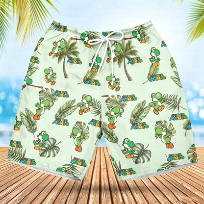 2026 Summer Men's Women's Quick-Drying Beach Shorts Luigi Yoshi Printed Shorts for Beach Swimming Pools Gyms and Outdoor Sport