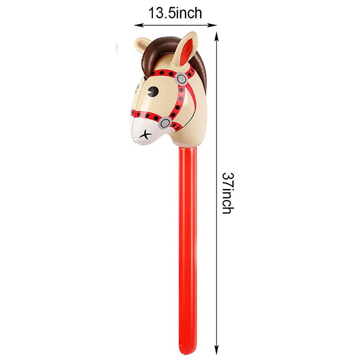 2Pcs Inflatable Horsehead Stick Balloon Cowboy Cowgirl Farm Animal Theme Kids Birthday Party Decoration Fun Creative Play Toy
