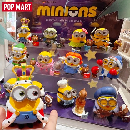 POP MART Original Minions Bedtime Stories By Bob And Tim Series Blind Box Anime Figure Mystery Box Desktop Toy Surprise Gift