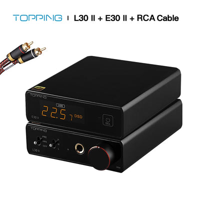 TOPPING E30 II 2x AK4493S DAC+TOPPING L30 II NFCA Headphone AMP+RCA Cable Hi-res Headphone Amplifier Audio Decoder RCA Cable Kit