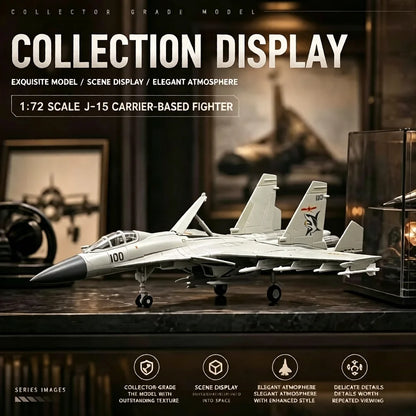 1:72 Scale J‑15 Carrier‑Based Fighter Jet DIY Assembly Model Toy, Military Aircraft Collectible Ornament, Holiday Gift for Boys