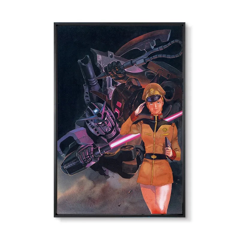 Gundam UC 0079 Frameless Canvas Print  Amuro RX-78 Poster Merchandise - Decorative Wall Art for Bedroom and Headboard