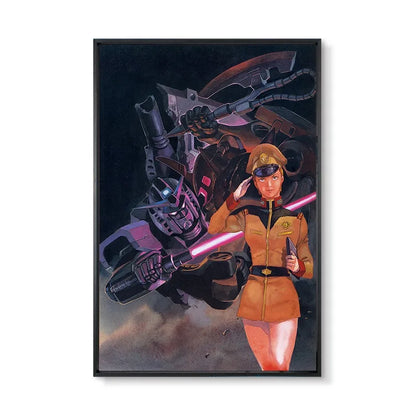 Gundam UC 0079 Frameless Canvas Print  Amuro RX-78 Poster Merchandise - Decorative Wall Art for Bedroom and Headboard