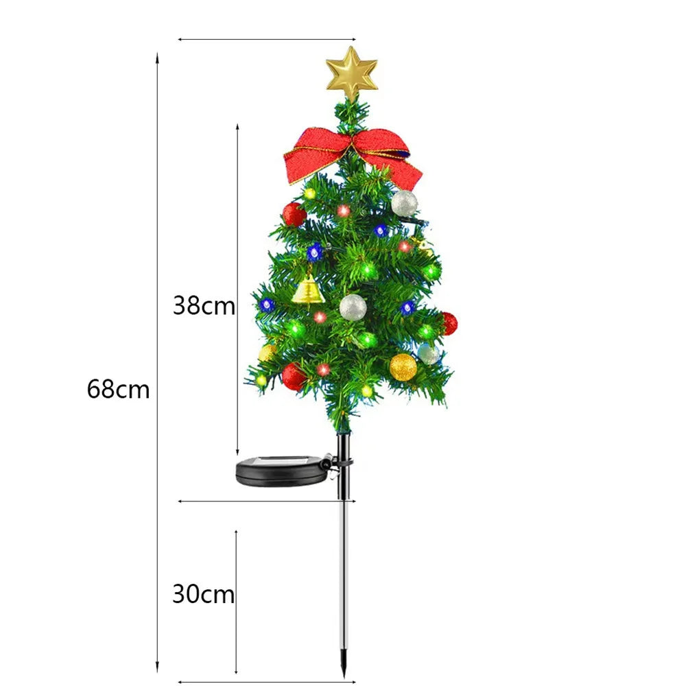 Christmas Solar Tree Light Outdoor Decorations Garden Stake Lighted Yard LED Solar Stakes Trees for Pathway Lawn Patio Ornament