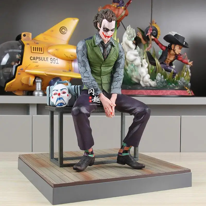DC Comics Joker Heath Ledger Dark Knight Sitting Action Figure Desktop Collectible Model Decorative Statue For Comic Enthusiasts
