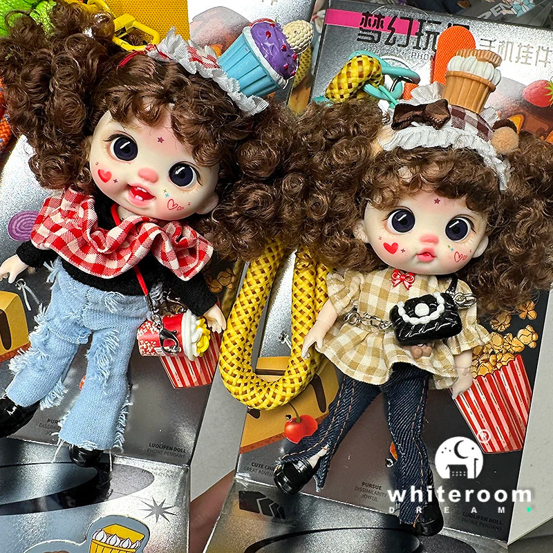 Mini Doll Dolls for girls Labbu doll pocket blyth Boy girl Doll Barbi cry Baby Rainbow Ball jointed doll Mobile phone Decoration