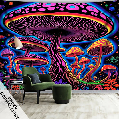 VIKAMA Psychedelic Mushroom Tapestry Art Decor Ambient Party Dorm Backdrop Living Room Feature Wall Room Decoration