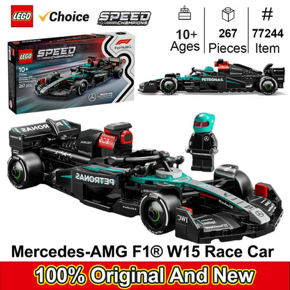 LEGO 77244 Speed Champions Mercedes-AMG F1 W15 Race Car Toy Building Set for Kids Toy Car for F1 Fans - Gift Idea for Birthday