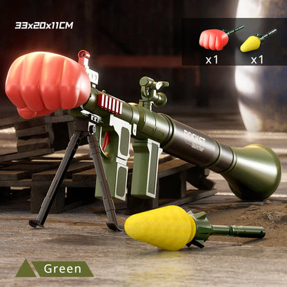 New RPG Fist Rocket Launcher Toy Gun Manual Air Shooting Grenade Firing Toy for Adults Outdoor Games