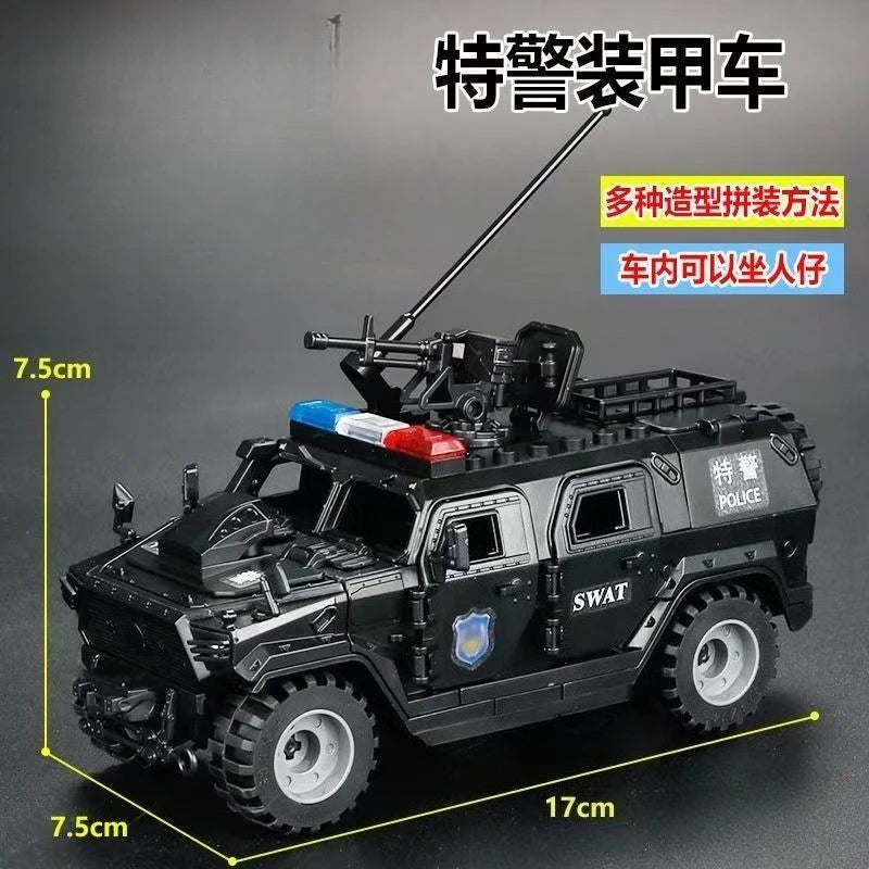 World War II TBS Commandos Military Hammer Armored Vehicle Building Block Kit Military Soldiers Transport Chariot Model Toy Gift