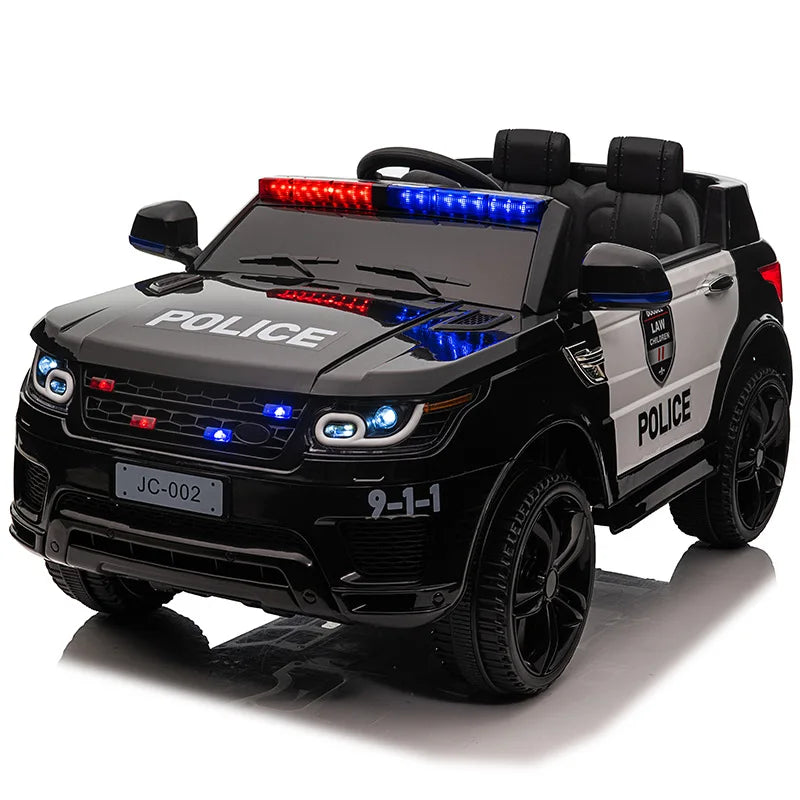 12V Load 30KG Big Size With Remote Control Children's Electric Four-wheel Rechargable Double Drive Toy Battery Police Music Car