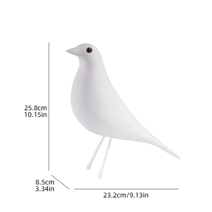 Nordic Style Bird Resin Statue, Modern Minimalist Sculpture Decorative Ornament for Bedroom Living Room Study Office