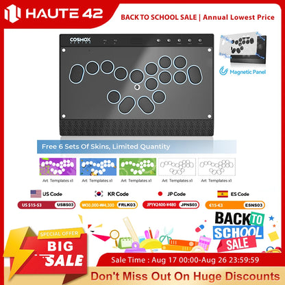 Haute42 Magnetic Stickless Arcade Controller Keyboard C16-S Hitbox Leverless Controller For PC/PS4/PS5/Switch Fight Stick Hitbox