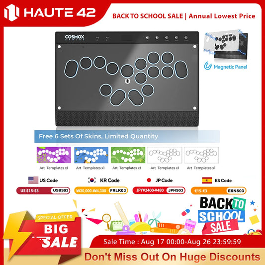 Haute42 Magnetic Stickless Arcade Controller Keyboard C16-S Hitbox Leverless Controller For PC/PS4/PS5/Switch Fight Stick Hitbox