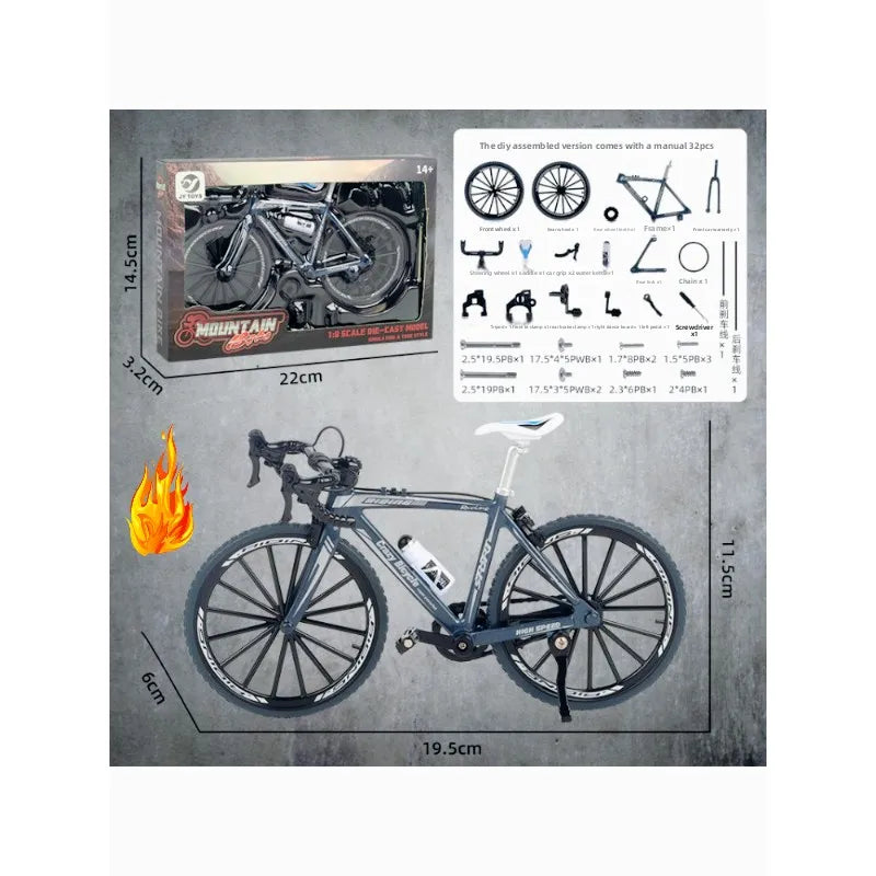 Alloy Bicycle Model, Pressure Melting Assembled Bicycle Toy, Simulation Collectible, Gift, Toy