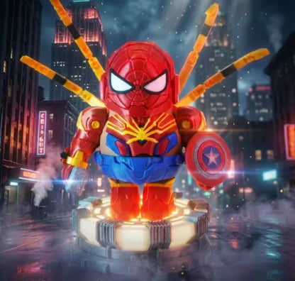 Cartoon Iron Capybara Hero Magnetic Mecha Armor Spider Man Capybara Doll Hand Made Creative Toy Collectible Action Figure Gift