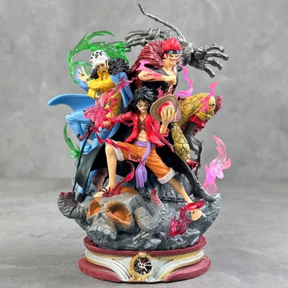 19cm/7.48in Anime ONE PIECE Figure Luffy Eustass Kid Trafalgar D. Water Law Action Figures Pvc Collection Model Toys for Gifts