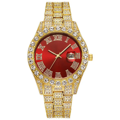 Hot Sale Diamond Watch for Men Luxury Iced Out Watches Calendar Quartz Wristwatches Male Clock Relogio Masculino Drop Shipping
