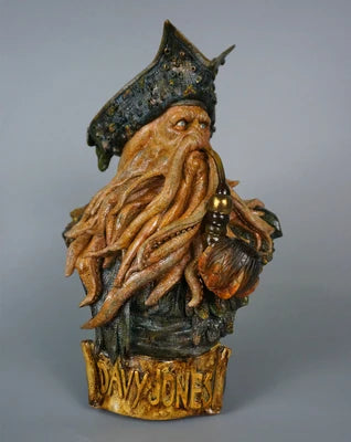 Big 28.6CM Pirates Caribbean Captain Davy Jones captain octopus Statue bust resembles bronze Furnishing articles model damage