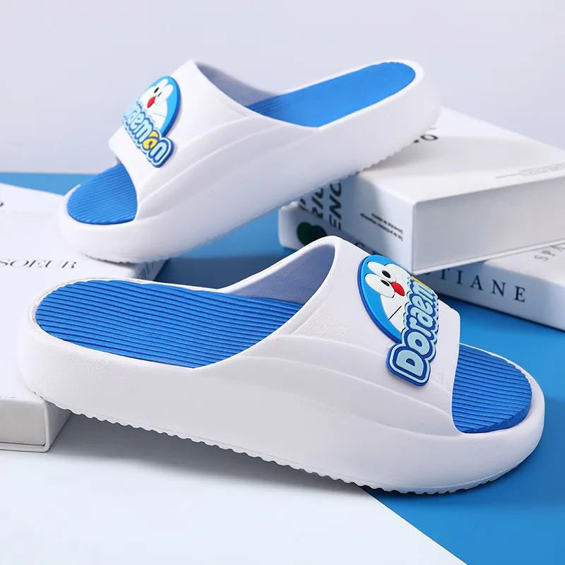Doraemon Thick Sole Slide Sandals for Men Women Non Slip EVA Open Toe Slippers Casual Indoor Outdoor Beach Shoes Fans Best Gifts
