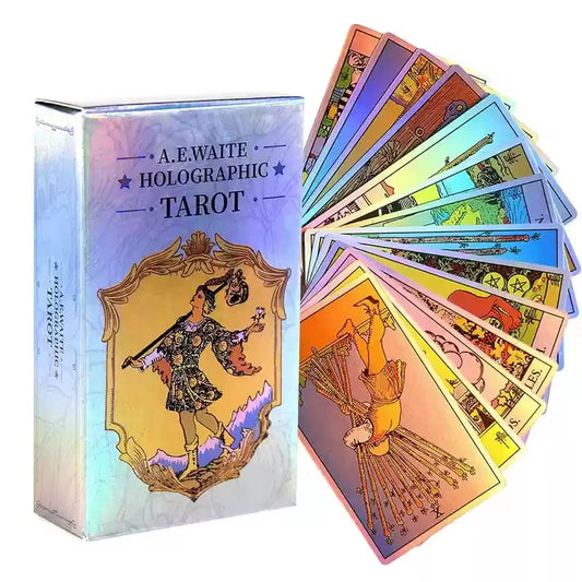 10.3*6cm MagicSeer Rainbow Tarot Cards Decks, Tarot Card and Book Sets for Beginners, Holographic Tarot Deck Board Game