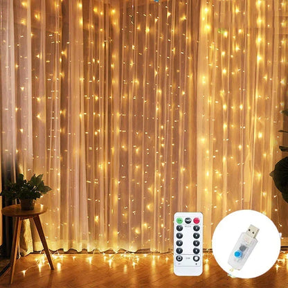 USB String Lights Holiday Wedding Fairy Light Garland Lights for Bedroom 3/4/6M Remote Control Curtain LED Christmas Decoration