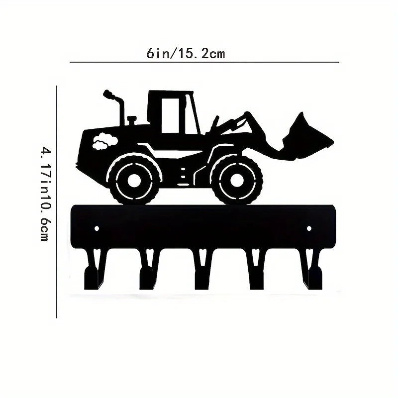 Black Racing Car Metal Wall Art Key Holder, Waterproof Rustproof Heavy Duty for Home Garage Decor Gift
