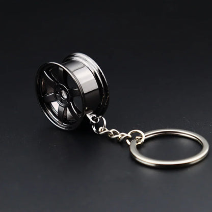 Stainless Steel Car Keychains Brake Disc Turbocharger Gear Design Keyrings Creative Mechanical Car Parts Keychain Gift for Men