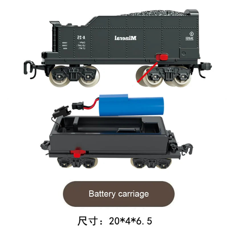Vintage Steam Train Track Accessories Simulation Electric Train Model Retro Track Train Boy Toys Gift For Kids