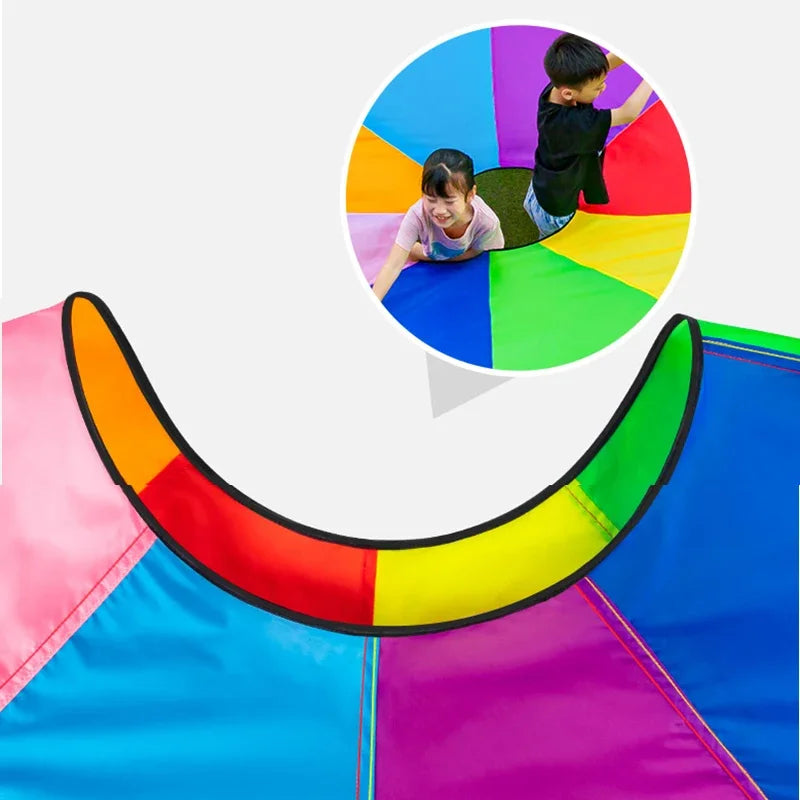 Rainbow Parachute Knock Gopher Multiplayer Interactive Hide Seek Outdoor Children Group Game Leisure Party Toy Gift Adults kids