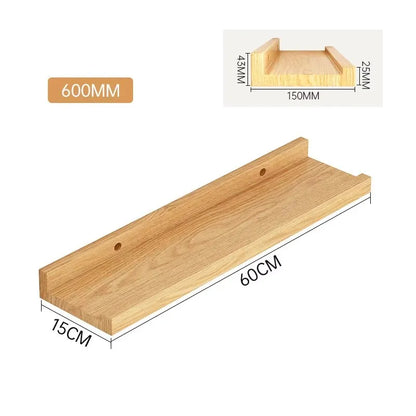 Wooden Floating Shelf Wall Mounted U-shaped Shelf Display Stand For Living Room Bathroom Kitchen Organizer Storage Rack