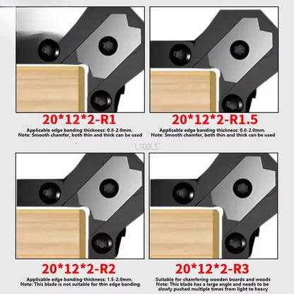 Woodworking Blade Edge Corner Planer Edge Banding Arc Trimming Planer Wood Deburring Tool Chamfering Fillet Scraper Board