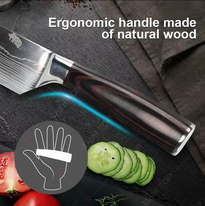 Damascus Kitchen Knives Professional Chef Knife Japanese Santoku Slicing Knife Stainless Steel Boning Knife Butcher Knife