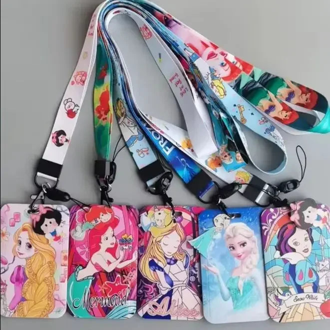 Disney 2D Licensed Product - Princess Adjustable ID Badge Holder Lanyard, for Office and Student Use.