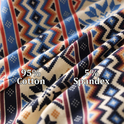 3PCS/Pack Hygroscopic Breathable Women's Panties 100% Cotton Vintage Print Cozy Soft Lingerie High Elastic Waist Safety Shorts