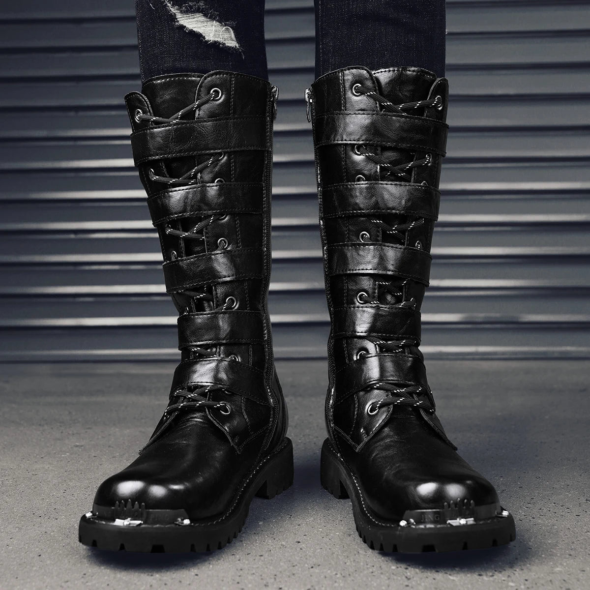 Men's motorcycle boots four season casual classic high-top boots outdoor plus size tooling boots fashion safety protection boots
