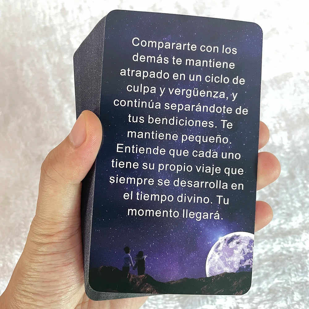 Spanish Tarot Deck, Universe Oracle Cards, Keywords Tarot, Spirit Messages Cards, for Beginners, Spanish Version Tarot, 12x7cm