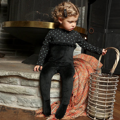AA-Autumn Winter Velour and Ribbed Robe Boy and Girls Family Matching Clothes baby Romper Girl Nightgown Floral Print Ribbed