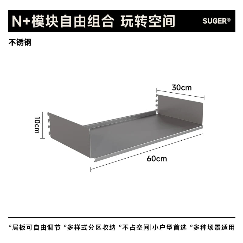 Stainless Steel DIY Bookcase for Living Room Modular Storage Shelf  Space Saving Display Organizer Wall Mounted Showcase System