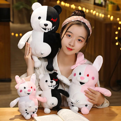 Danganronpa V3 Monokuma Plush Toy Kawaii Stuffed Anime Cute Black and White Bear Doll Monomi Plushies Pillow Christmas Gift