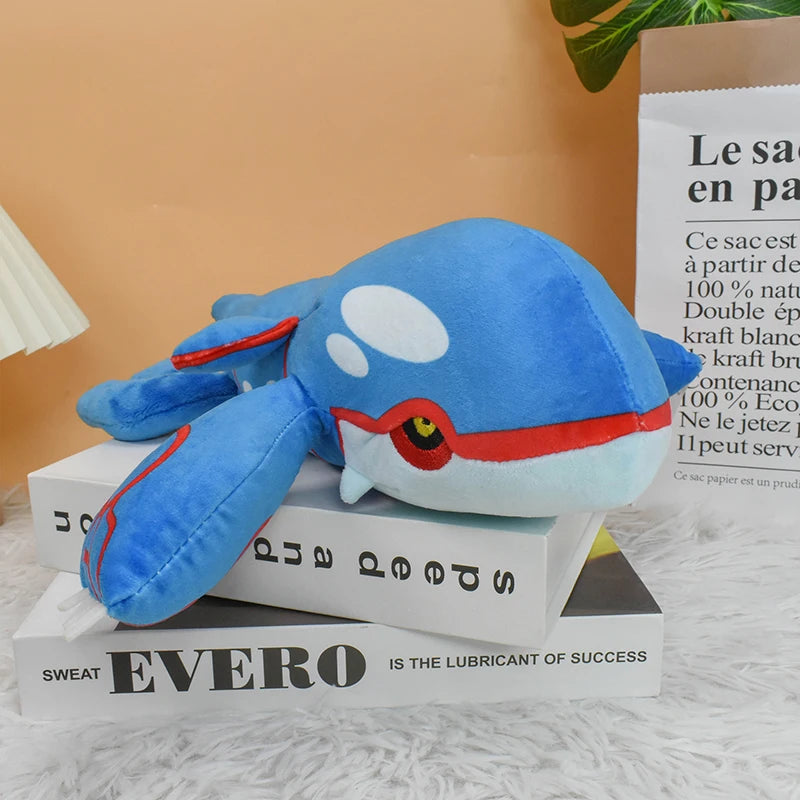 Kyogre Pokemon Shiny Kyogre Plush Toy  Ancient Pokémon Kawaii Whale Soft Stuffed Animal Doll Christmas Gifts for Kids