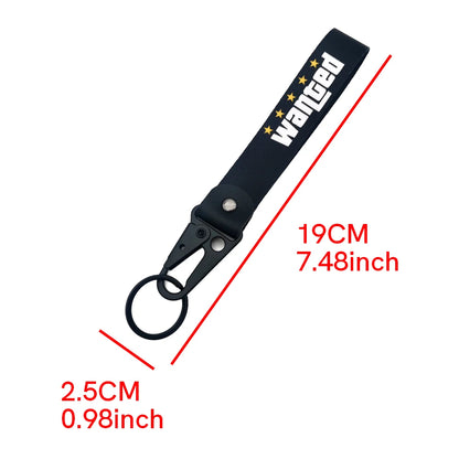 JDM Style Car Keychain Hokkaido Gift Keyring Auto Motorcycle Wanted Key Steel Spring Clip Key Starp Key Pendant Accessories
